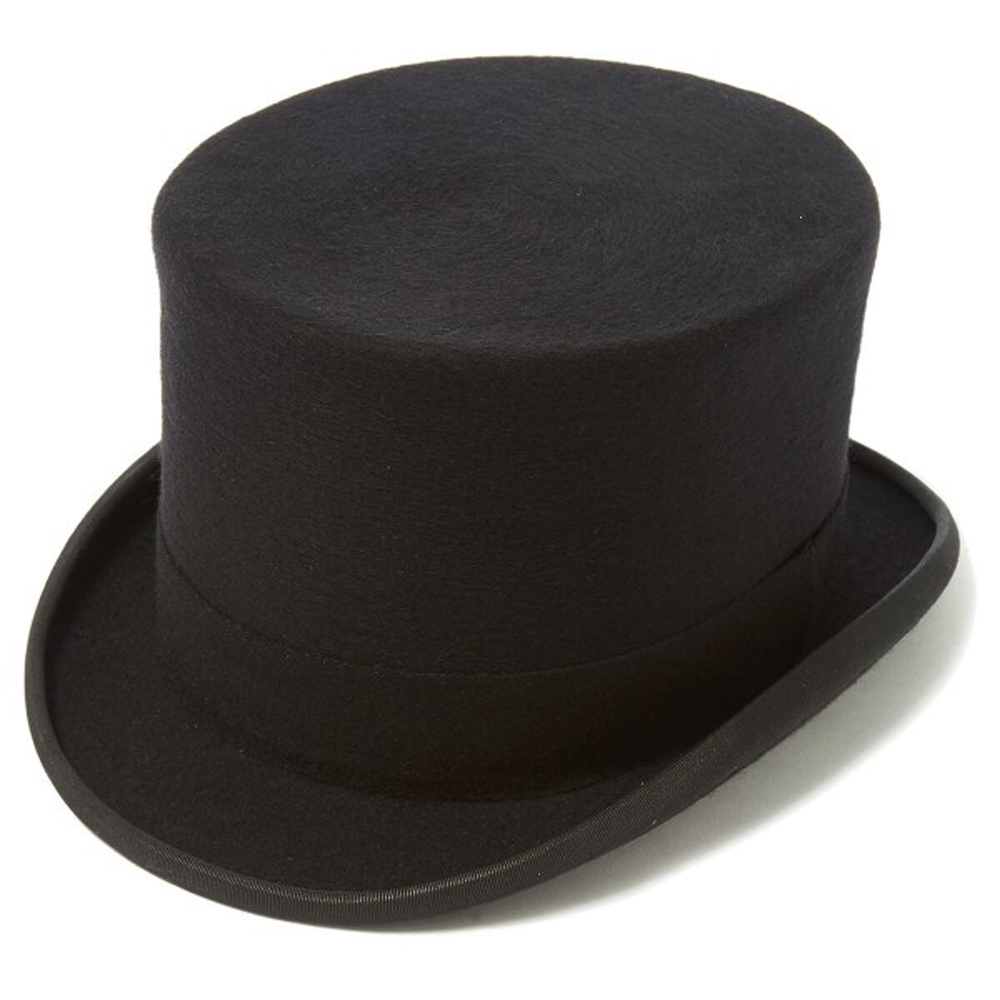 Christys Black Wool Felt Top Hat